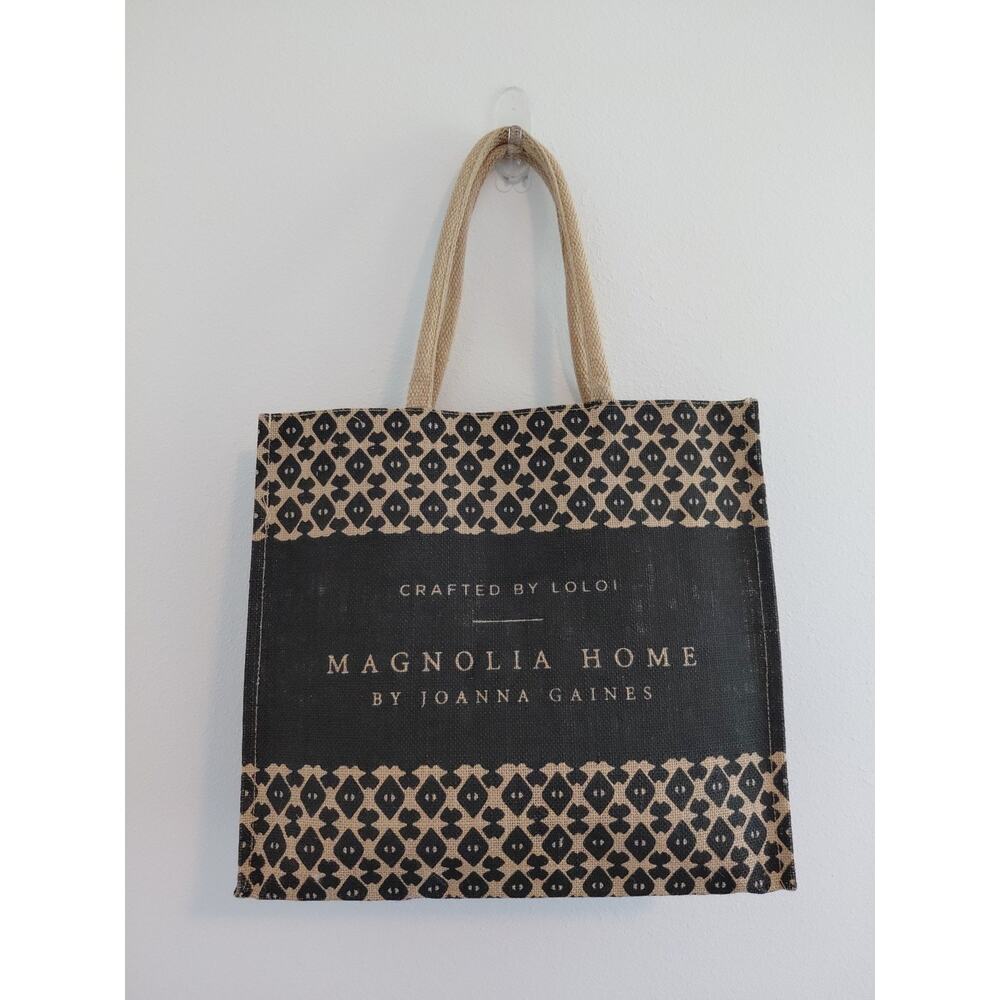 Magnolia Home Joanna Gains Market Burlap Tote LOLOI Bag NEW Beach Travel Coastal